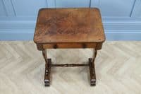 Antique Original Early Victorian Flame Grain Mahogany Hall Sofa Lamp Table C1850