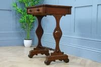 Antique Original Early Victorian Flame Grain Mahogany Hall Sofa Lamp Table C1850