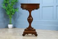Antique Original Early Victorian Flame Grain Mahogany Hall Sofa Lamp Table C1850