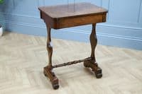 Antique Original Early Victorian Flame Grain Mahogany Hall Sofa Lamp Table C1850