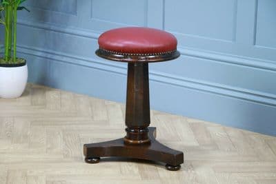 Antique Original Early Victorian Rosewood Revolving Piano Dressing Table Stool