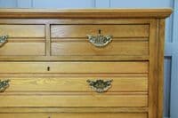 Antique Original Edwardian Ash 5 Draw Chest of Drawers Waxed C1900