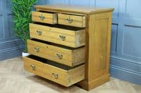 Antique Original Edwardian Ash 5 Draw Chest of Drawers Waxed C1900