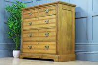 Antique Original Edwardian Ash 5 Draw Chest of Drawers Waxed C1900