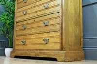 Antique Original Edwardian Ash 5 Draw Chest of Drawers Waxed C1900