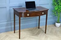 Antique Original Georgian Flame Grain Mahogany Bow Front Desk Side Hall Table