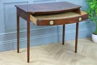 Antique Original Georgian Flame Grain Mahogany Bow Front Desk Side Hall Table