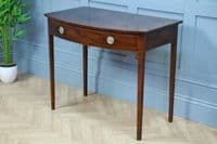 Antique Original Georgian Flame Grain Mahogany Bow Front Desk Side Hall Table