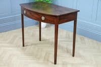 Antique Original Georgian Flame Grain Mahogany Bow Front Desk Side Hall Table