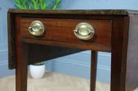 Antique Original Georgian Mahogany Small Pembroke Drop Leaf Table With Drawer