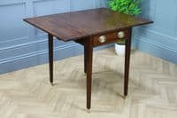 Antique Original Georgian Mahogany Small Pembroke Drop Leaf Table With Drawer