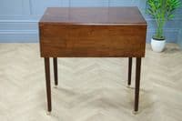 Antique Original Georgian Mahogany Small Pembroke Drop Leaf Table With Drawer