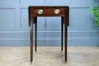 Antique Original Georgian Mahogany Small Pembroke Drop Leaf Table With Drawer