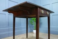 Antique Original Georgian Mahogany Small Pembroke Drop Leaf Table With Drawer