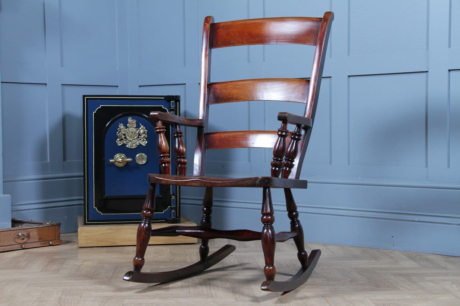 Fireside Rocking Chair Reading Antique Original Victorian Ladder Back Fireside Rocking Chair C1880