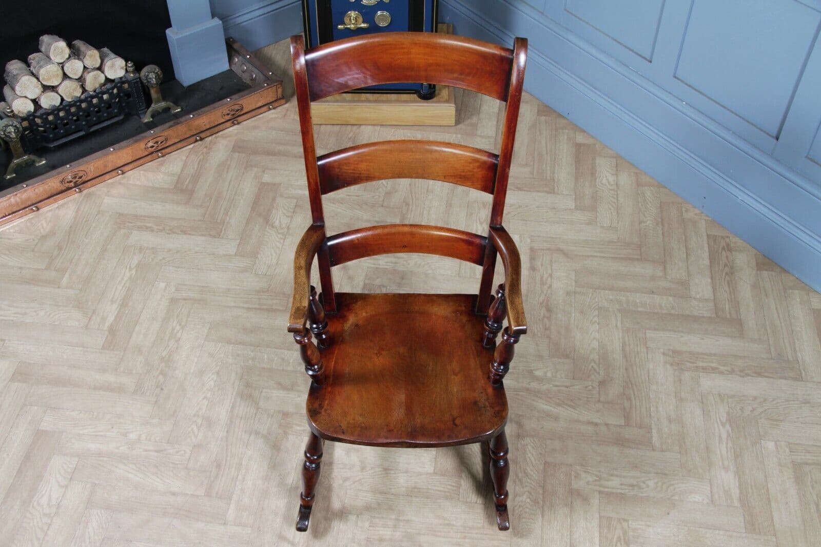 Fireside Rocking Chair Reading Antique Original Victorian Ladder Back Fireside Rocking Chair C1880
