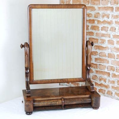 Antique Original Victorian Mahogany 2 Drawer Dressing Table Toilet Mirror C1860
