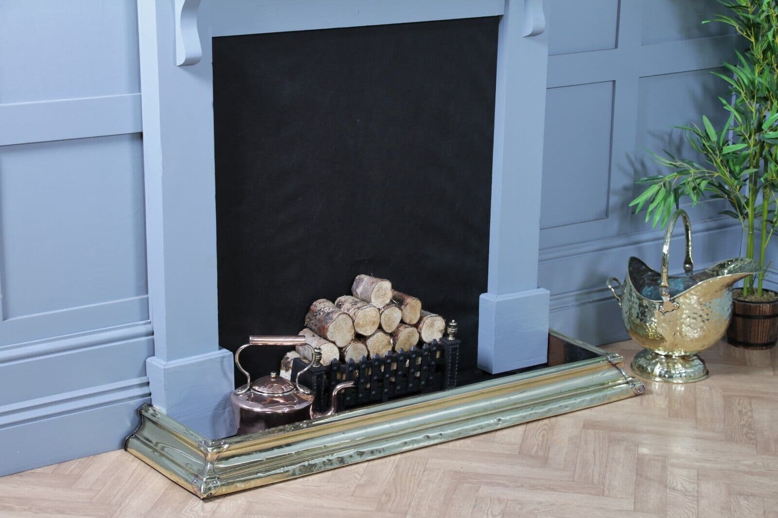 Antique Original Victorian Polished Brass Moulded Fire Place Hearth ...