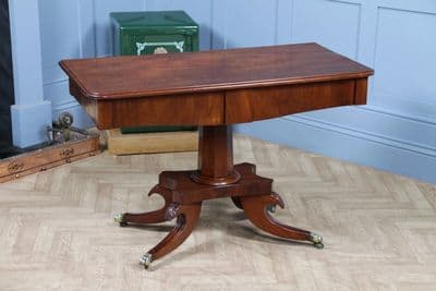 Antique Regency Mahogany Carved Library Centre Table Sofa Hall Side Console 1820