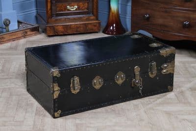 Antique Steamer Trunk Travel Chest Coffee Table Blanket Box Travelling Wardrobe