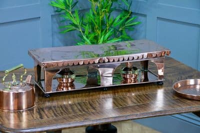 Antique Victorian Alex Boyd & Son Solid Copper Server Hot Plate Food Warmer