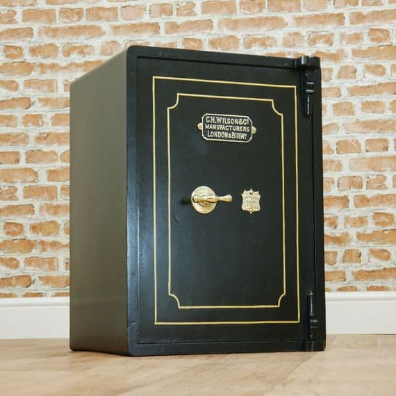 Antique Victorian 'C.H.Wilson & Co' Safe Original With Keys Vintage C1880