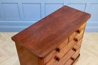 Antique Victorian Flame Grain Cuban Mahogany Chest of 5 Drawers Original C1880
