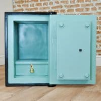 Antique Victorian 'J WHITE MANUFACTURER BIRMINGHAM' Small Safe W/ Keys Vintage