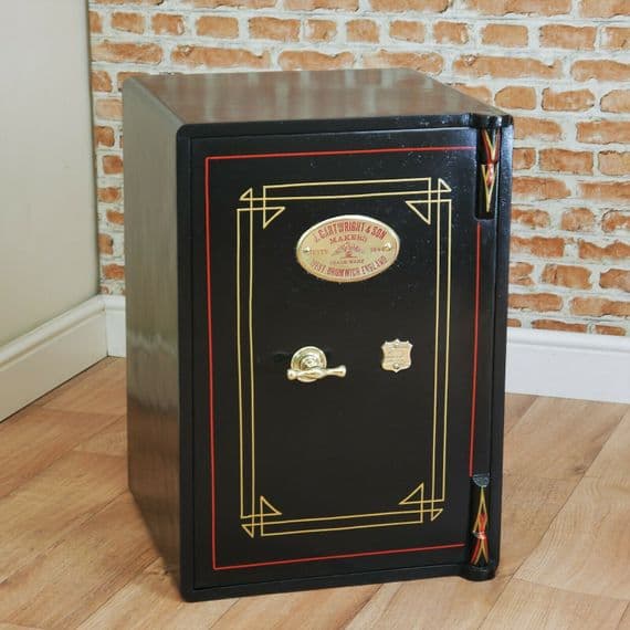 Antique Victorian 'J. CARTWRIGHT & SON' Safe Original With Keys Vintage C1870