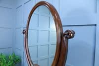 Antique Victorian Large Flame Grain Mahogany Dressing Table Toilet Swing Mirror