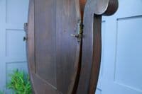 Antique Victorian Large Flame Grain Mahogany Dressing Table Toilet Swing Mirror