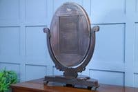 Antique Victorian Large Flame Grain Mahogany Dressing Table Toilet Swing Mirror