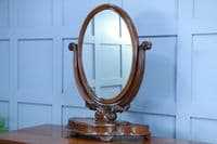 Antique Victorian Large Flame Grain Mahogany Dressing Table Toilet Swing Mirror