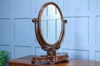 Antique Victorian Large Flame Grain Mahogany Dressing Table Toilet Swing Mirror
