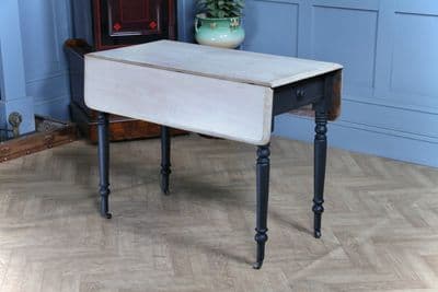 Antique Victorian Mahogany Bleached Scrub Top Painted Drop Leaf Pembroke Table Restored Vintage