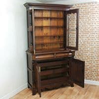 Antique Victorian Mahogany Bookcase Linen Press Housekeeper's Cupboard Cabinet