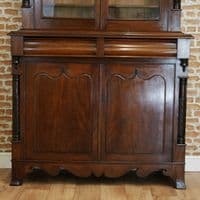 Antique Victorian Mahogany Bookcase Linen Press Housekeeper's Cupboard Cabinet
