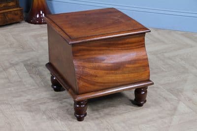 Antique Victorian Mahogany Library Step Commode Cabinet Bedside Side Table Chest