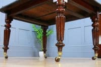 Antique Victorian Solid Mahogany 1 Leaf Wind Out Dining Table Restored C1860