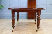 Antique Victorian Solid Mahogany 1 Leaf Wind Out Dining Table Restored C1860