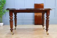 Antique Victorian Solid Mahogany 1 Leaf Wind Out Dining Table Restored C1860