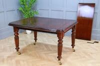 Antique Victorian Solid Mahogany 1 Leaf Wind Out Dining Table Restored C1860