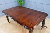 Antique Victorian Solid Mahogany 1 Leaf Wind Out Dining Table Restored C1860