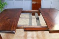 Antique Victorian Solid Mahogany 1 Leaf Wind Out Dining Table Restored C1860