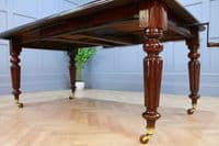 Antique Victorian Solid Mahogany 1 Leaf Wind Out Dining Table Restored C1860