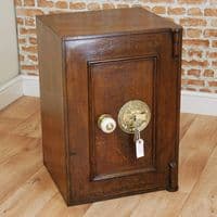 Antique Victorian WHITFIELD Hand-Painted Wood Grained Steel Safe W/ Keys Vintage