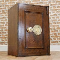 Antique Victorian WHITFIELD Hand-Painted Wood Grained Steel Safe W/ Keys Vintage