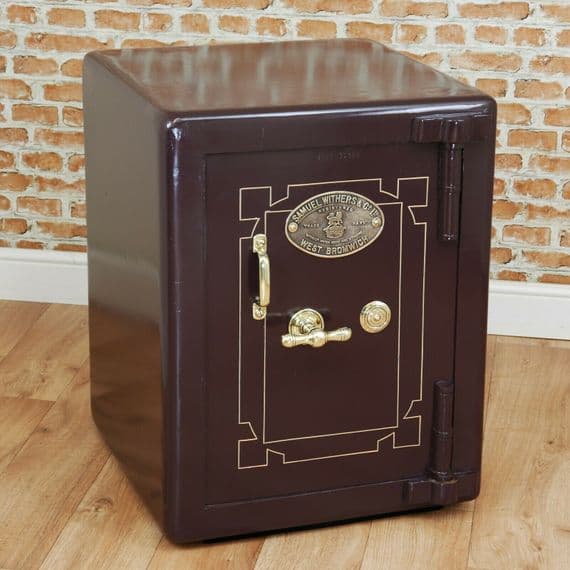 Antique Vintage Large 'SAMUEL WITHERS & Co' Restored Original Safe With Keys