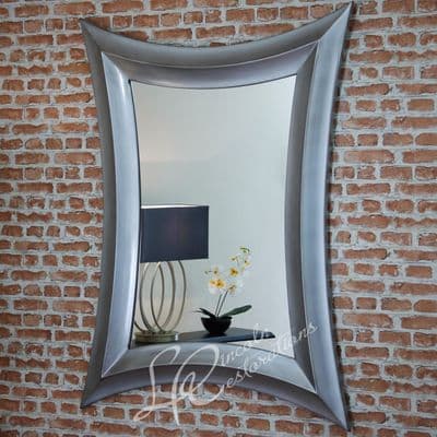 Antiqued Metallic Silver Landscape / Portrait Mirror  LARGE - 138x100cm New