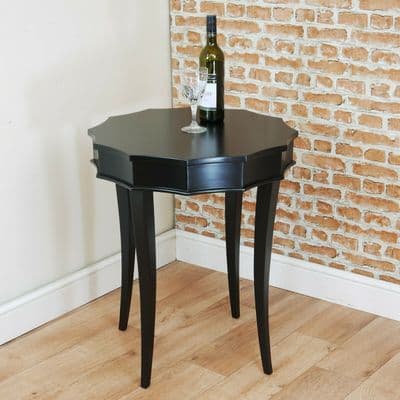 Jaguar Satin Black Lamp Side Table Contemporary Occasional Wine